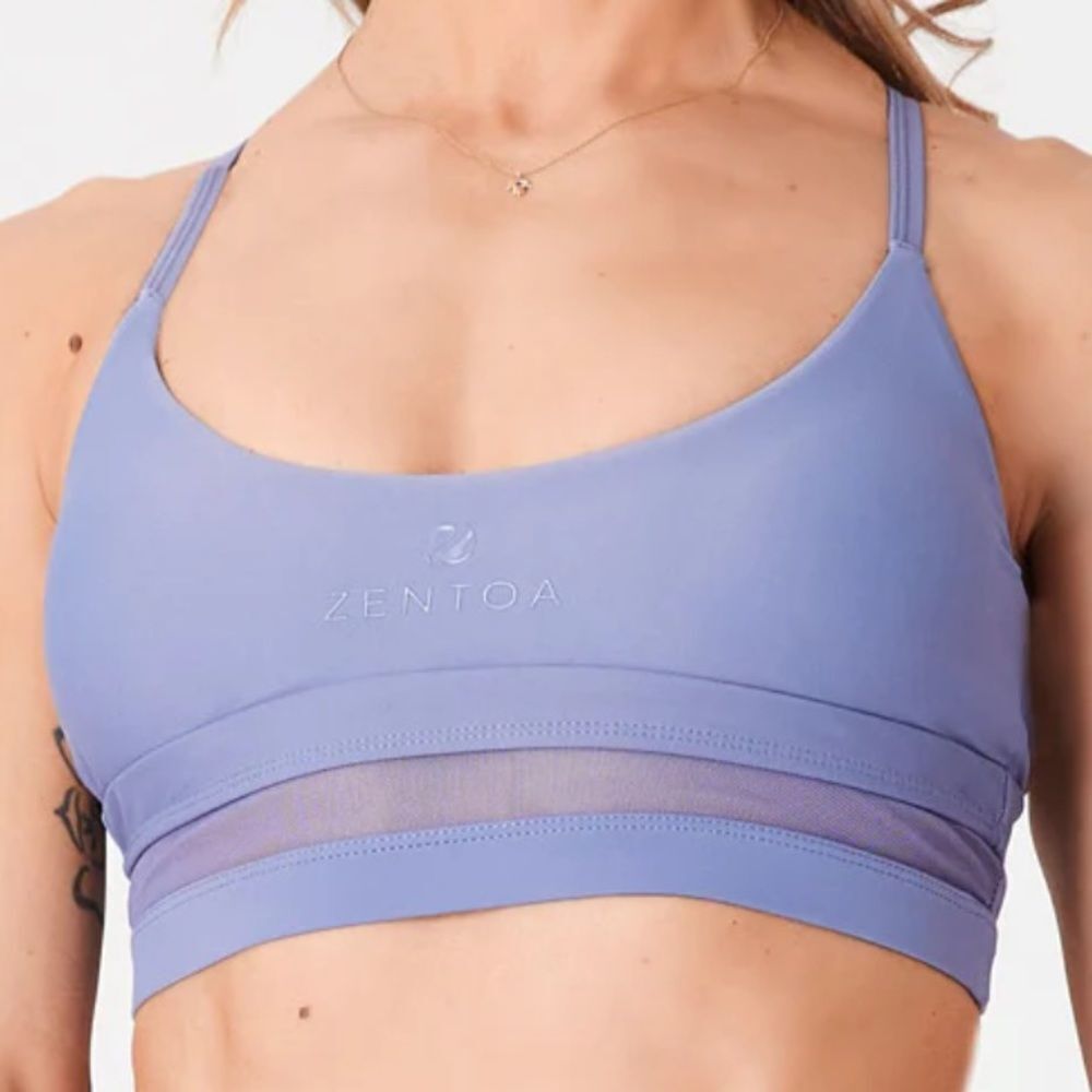 ZENTOA RACERBACK MESH DETAIL SWIM TOP XS PURPLE NWT‎